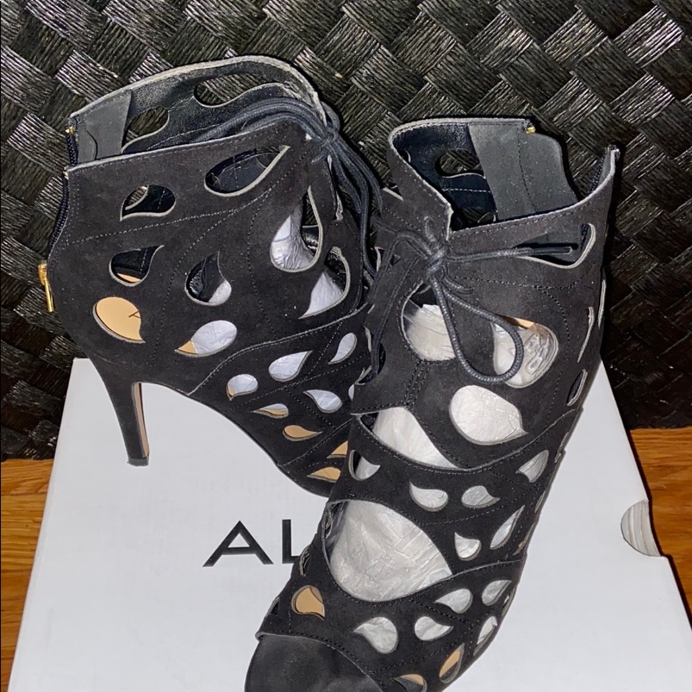 Aldo black suede booties